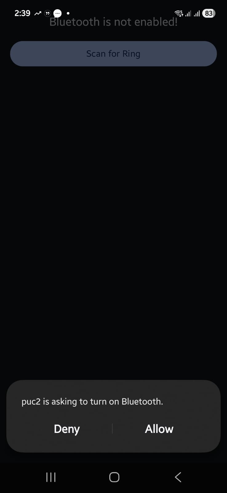 Prototype app requesting Bluetooth permission