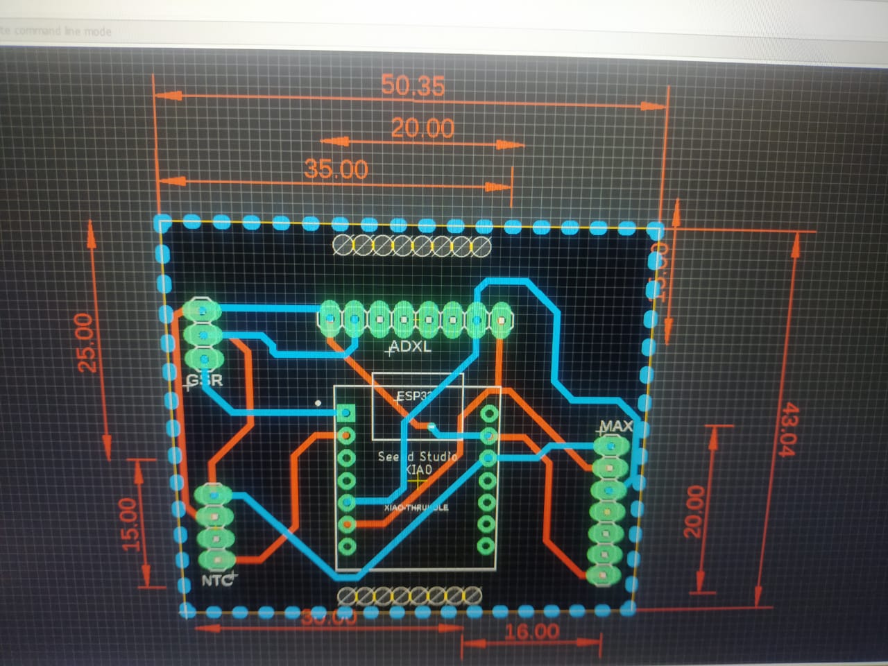 PCB layout for the wearable prototype